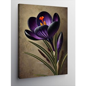 Kanvas Tablo Mor Çiğdem Ve Bahar Zarafeti 70x100 cm