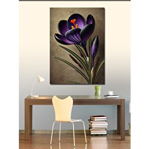 Kanvas Tablo Mor Çiğdem Ve Bahar Zarafeti 70x100 cm