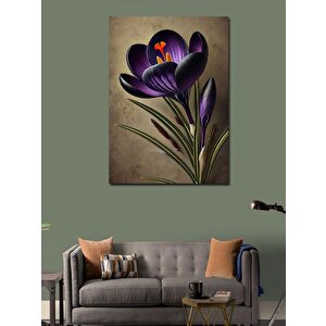Kanvas Tablo Mor Çiğdem Ve Bahar Zarafeti 100x140 cm