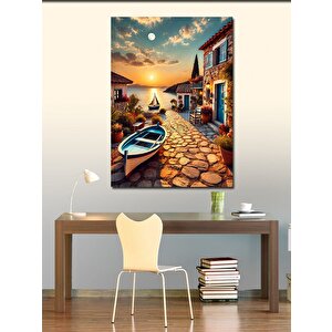 Kanvas Tablo Akşamüstü Kıyı Kasabası 50x70 cm