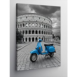 Kanvas Tablo Roma Kolezyum Ve Motosiklet 100x140 cm