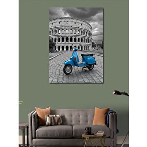 Kanvas Tablo Roma Kolezyum Ve Motosiklet 100x140 cm