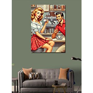 Kanvas Tablo Retro Kafe Aşkı 50x70 cm