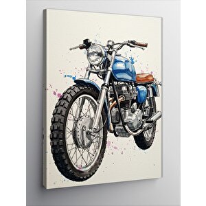 Kanvas Tablo Klasik Motosiklet Çizimi 50x70 cm