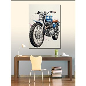 Kanvas Tablo Klasik Motosiklet Çizimi 50x70 cm