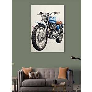 Kanvas Tablo Klasik Motosiklet Çizimi 50x70 cm