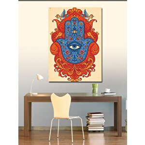 Kanvas Tablo Renkli Fatıma'nın Eli Motifi 50x70 cm
