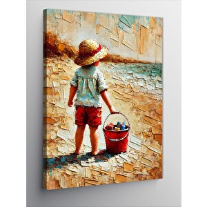 Kanvas Tablo Kova Taşıyan Çocuk 50x70 cm