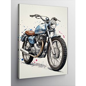Kanvas Tablo Klasik Motosiklet Çizimi 70x100 cm