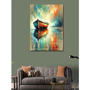 Kanvas Tablo Yansımalarla Yalnız Tekne 50x70 cm