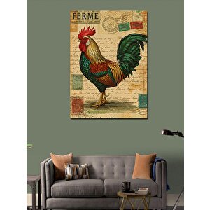 Kanvas Tablo Fransa Temalı Horoz 100x140 cm