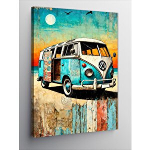 Kanvas Tablo Retro Minibüs Ve Yolculuk 100x140 cm