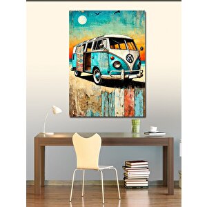 Kanvas Tablo Retro Minibüs Ve Yolculuk 100x140 cm