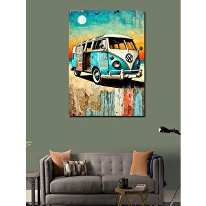 Kanvas Tablo Retro Minibüs Ve Yolculuk 100x140 cm