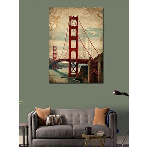 Kanvas Tablo Golden Gate Köprüsü Posteri 100x140 cm