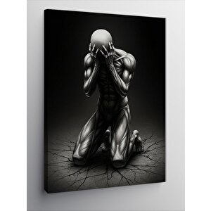 Kanvas Tablo Diz Çöken Karanlık Figür 70x100 cm