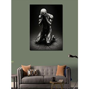 Kanvas Tablo Diz Çöken Karanlık Figür 70x100 cm
