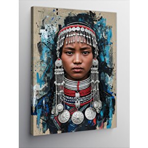 Kanvas Tablo Geleneksel Takılarla Berberi Kız 70x100 cm
