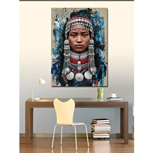 Kanvas Tablo Geleneksel Takılarla Berberi Kız 70x100 cm