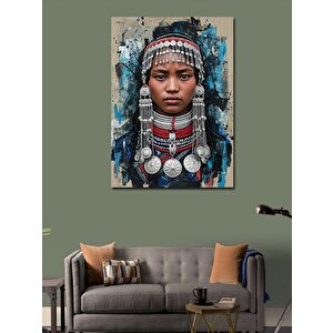 Kanvas Tablo Geleneksel Takılarla Berberi Kız 70x100 cm