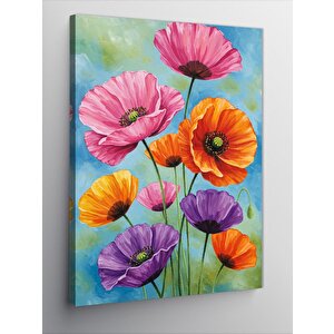Kanvas Tablo Renkli Gelincikler Ve Bahar Hissi 70x100 cm