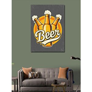 Kanvas Tablo "beer" Yazılı Şişeler 50x70 cm