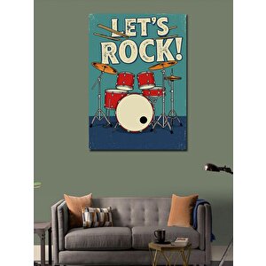 Kanvas Tablo "let's Rock!" Davul Seti 70x100 cm