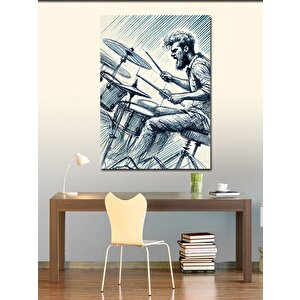 Kanvas Tablo Davul Çalan Müzisyen 100x140 cm