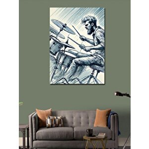 Kanvas Tablo Davul Çalan Müzisyen 100x140 cm