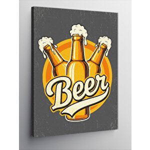 Kanvas Tablo "beer" Yazılı Şişeler 70x100 cm