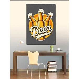 Kanvas Tablo "beer" Yazılı Şişeler 70x100 cm