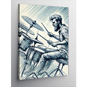 Kanvas Tablo Davul Çalan Müzisyen 70x100 cm