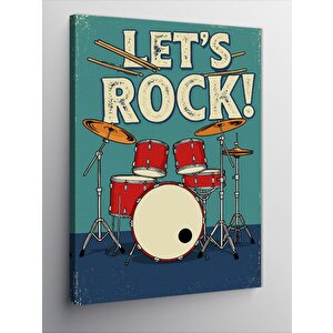 Kanvas Tablo "let's Rock!" Davul Seti 100x140 cm