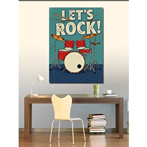 Kanvas Tablo "let's Rock!" Davul Seti 100x140 cm