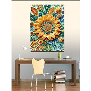 Kanvas Tablo Renkli Mandala Deseni 50x70 cm
