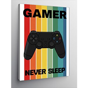 Kanvas Tablo Gamer Never Sleep Afişi 100x140 cm