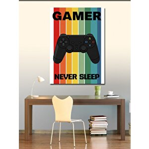 Kanvas Tablo Gamer Never Sleep Afişi 100x140 cm