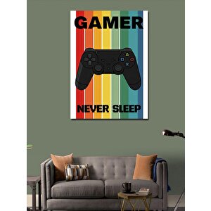 Kanvas Tablo Gamer Never Sleep Afişi 100x140 cm