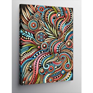 Kanvas Tablo Renkli Paisley Desen 100x140 cm