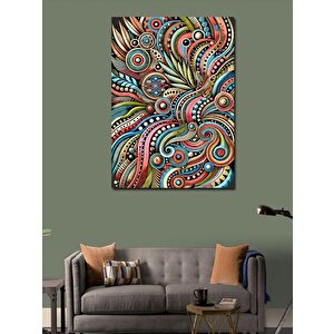 Kanvas Tablo Renkli Paisley Desen 100x140 cm