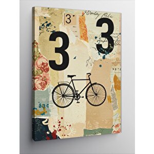 Kanvas Tablo Eski Bisiklet Ve Nostaljik Çizimler 70x100 cm