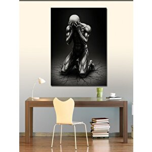 Kanvas Tablo Diz Çöken Karanlık Figür 50x70 cm