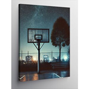 Kanvas Tablo Gece Basketbol Sahası 100x140 cm