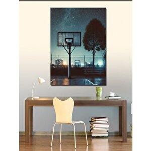 Kanvas Tablo Gece Basketbol Sahası 100x140 cm