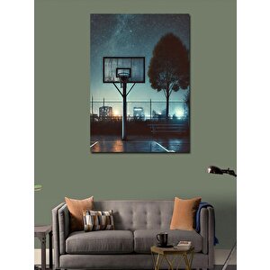 Kanvas Tablo Gece Basketbol Sahası 100x140 cm