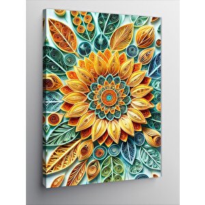 Kanvas Tablo Renkli Mandala Deseni 100x140 cm