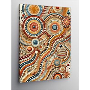 Kanvas Tablo Paisley Desen Ve Sıcak Tonlar 50x70 cm