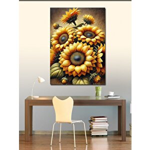 Kanvas Tablo Ayçiçekleri Ve Doğanın Canlılığı 100x140 cm