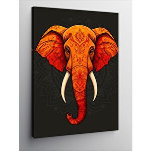 Kanvas Tablo Turuncu Fil Deseni 50x70 cm