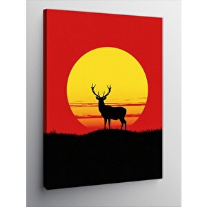 Kanvas Tablo Gün Batımında Geyik 70x100 cm